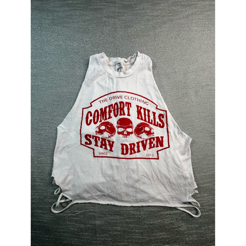 The Drive Clothing Comfort Kills Stay Driven Skull Graphic Braided Back Tank M